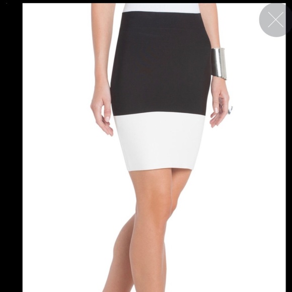 BCBGMAXAZRIA Scarlett Color-blocked Power Skirt - Picture 2 of 3